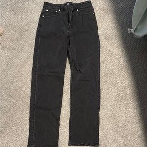 Madewell Black Straight-Leg High-Rise Jeans